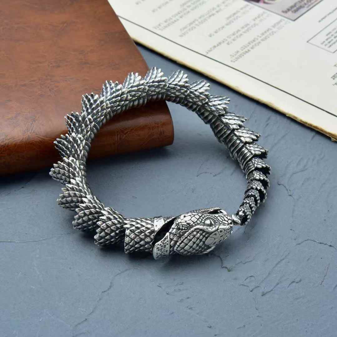 Vargr - King Cobra Silver Bracelet