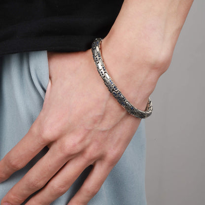 Myron - Sapphire Serpent Silver Bracelet