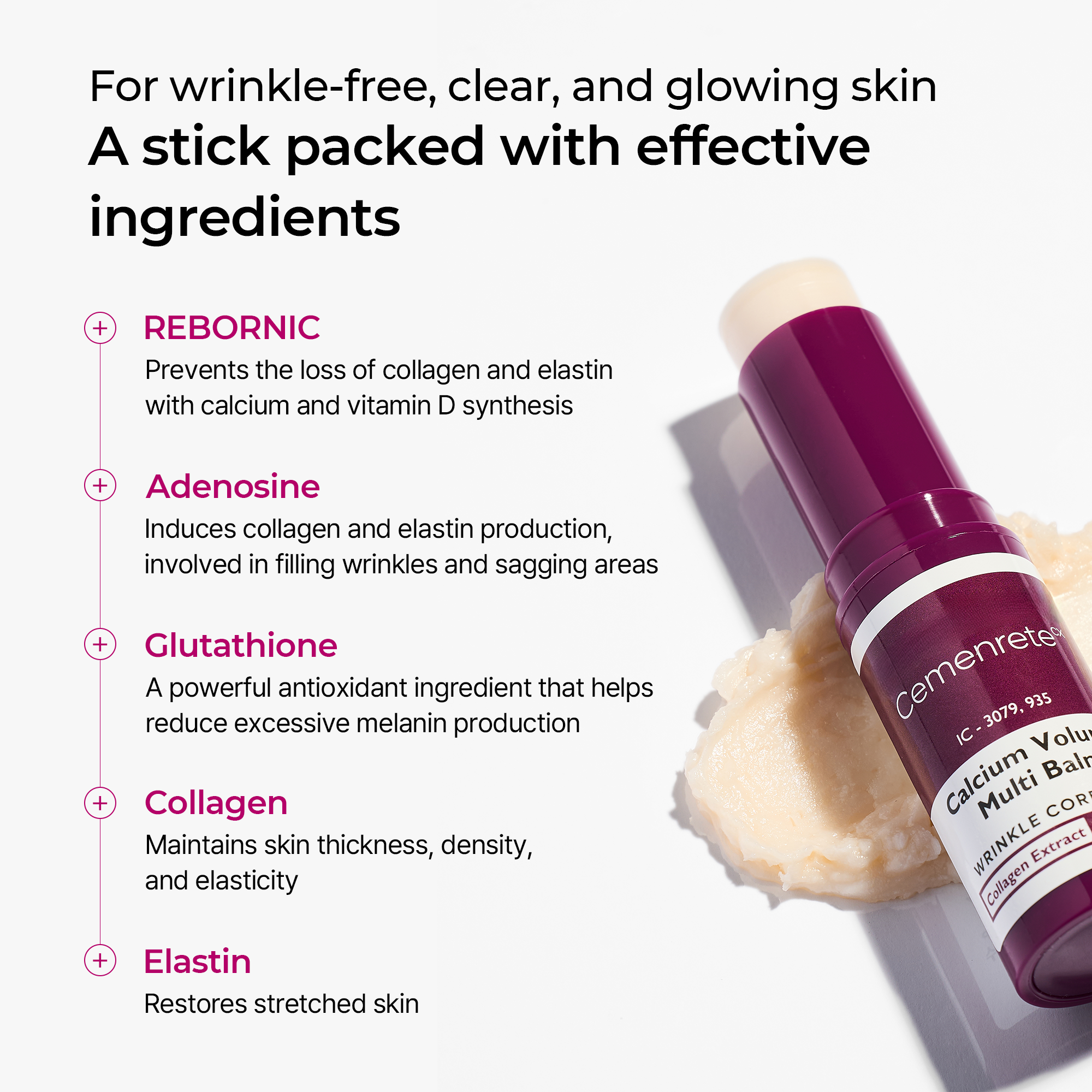 Meesue Cemenrete Calcium Volume Multi Balm with Collagen for Wrinkles & Fine Lines