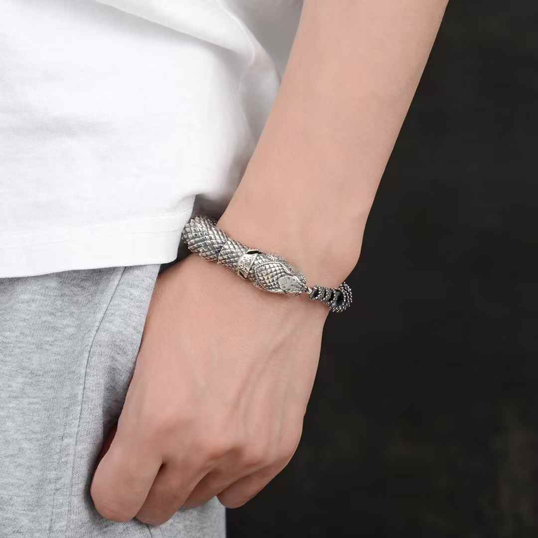 Vargr - King Cobra Silver Bracelet
