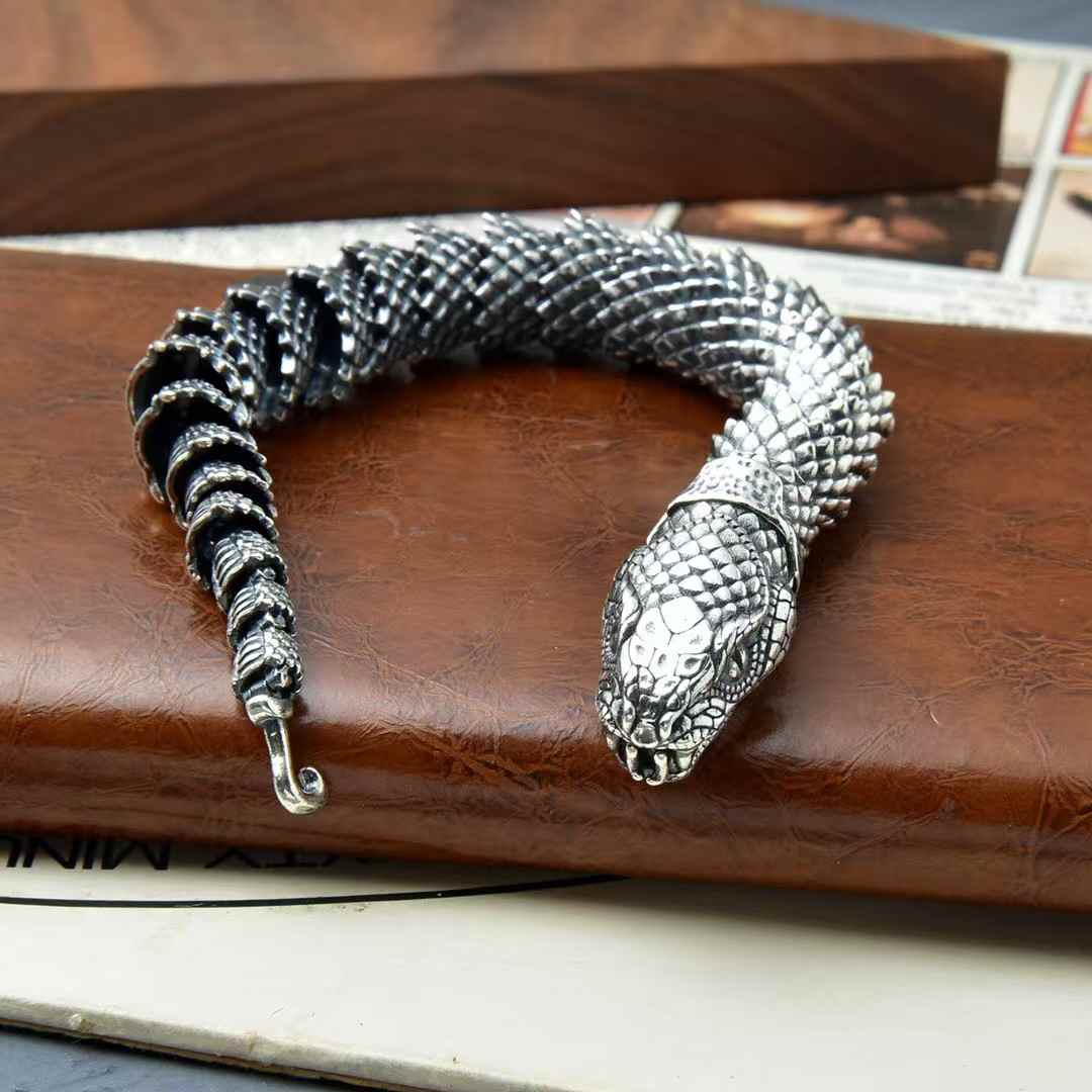 Vargr - King Cobra Silver Bracelet