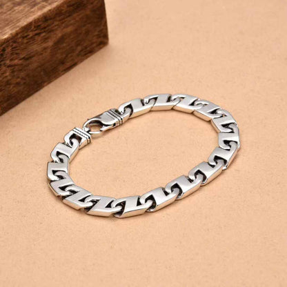 Valen - Polished Link Silver Bracelet