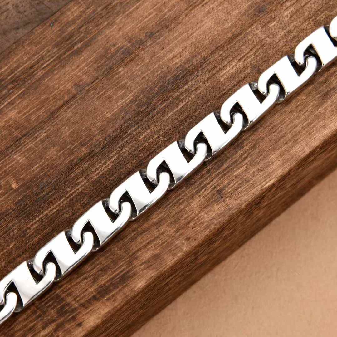 Valen - Polished Link Silver Bracelet