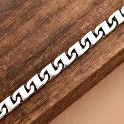 Valen - Polished Link Silver Bracelet