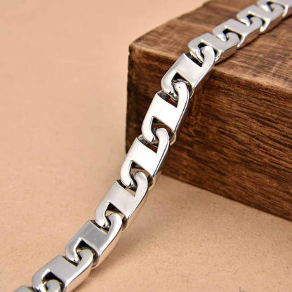 Valen - Polished Link Silver Bracelet
