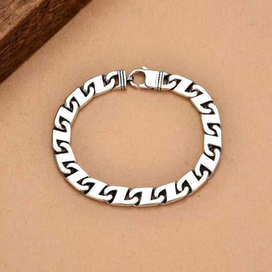 Valen - Polished Link Silver Bracelet