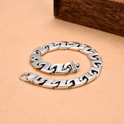 Valen - Polished Link Silver Bracelet