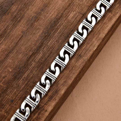 Brannor - Twisted Torque Silver Bracelet