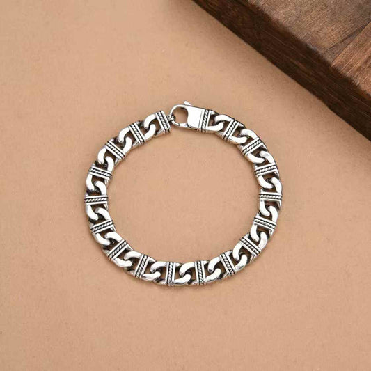 Brannor - Twisted Torque Silver Bracelet