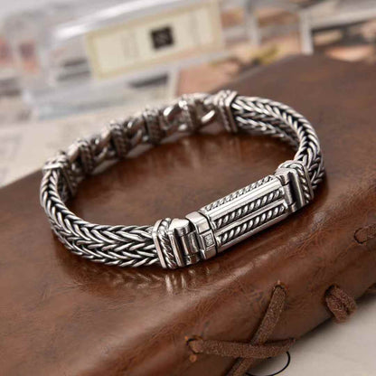 Valrik - Braided Guardian Silver Bracelet