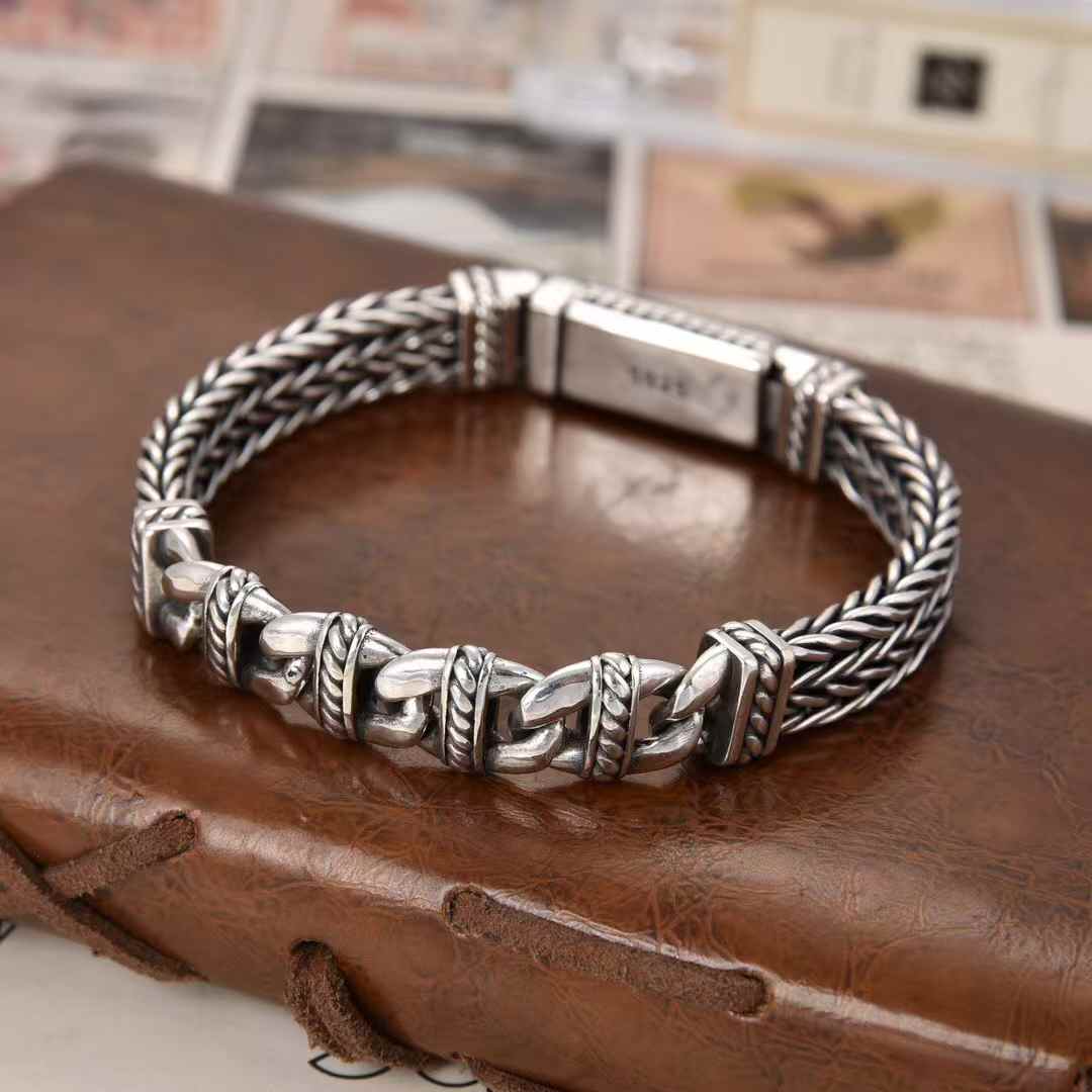 Valrik - Braided Guardian Silver Bracelet