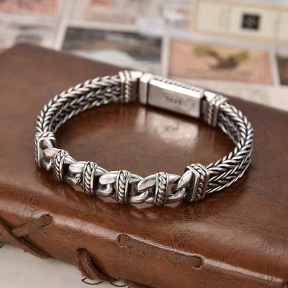Valrik - Braided Guardian Silver Bracelet