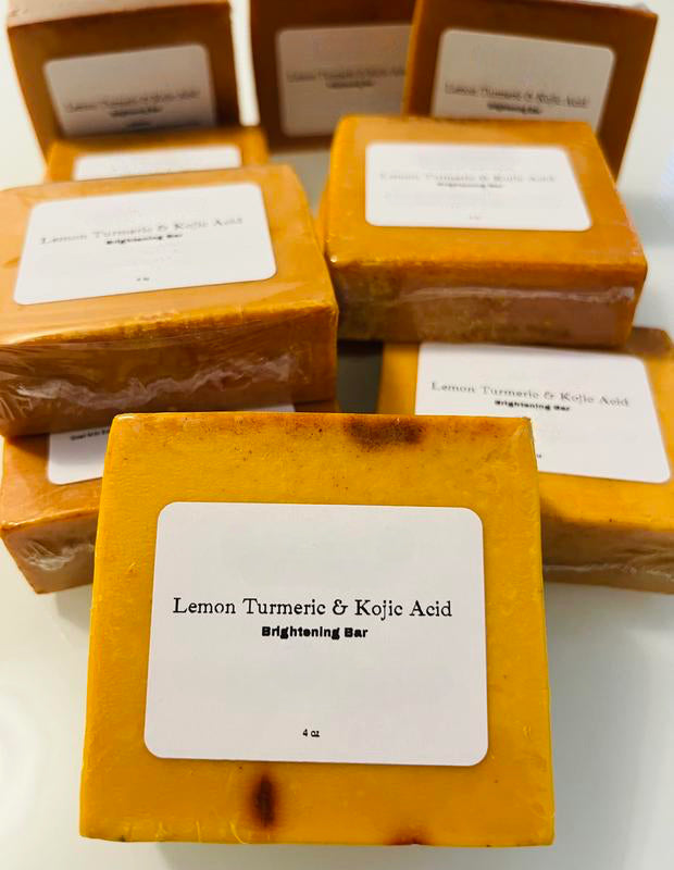 Meesue Lemon Turmeric & Kojic Acid Brightening Bar Soap for Dark Spots and Even Skin