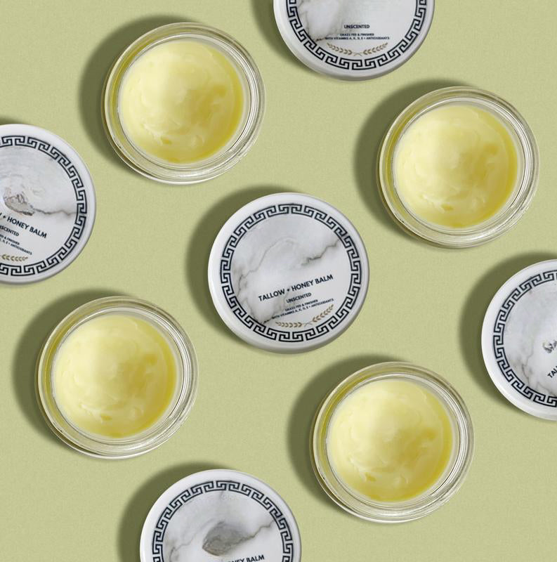 Meesue Grass-Fed Tallow Balm with Honey & Vitamins A, D, E, K for Dry and Sensitive Skin