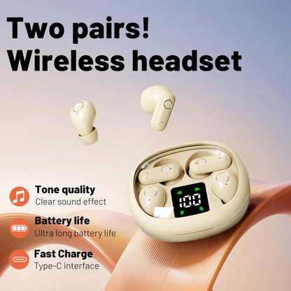 Meesue™ 4-in-1 Sleep Wireless Earbuds – Two Sets in One Case