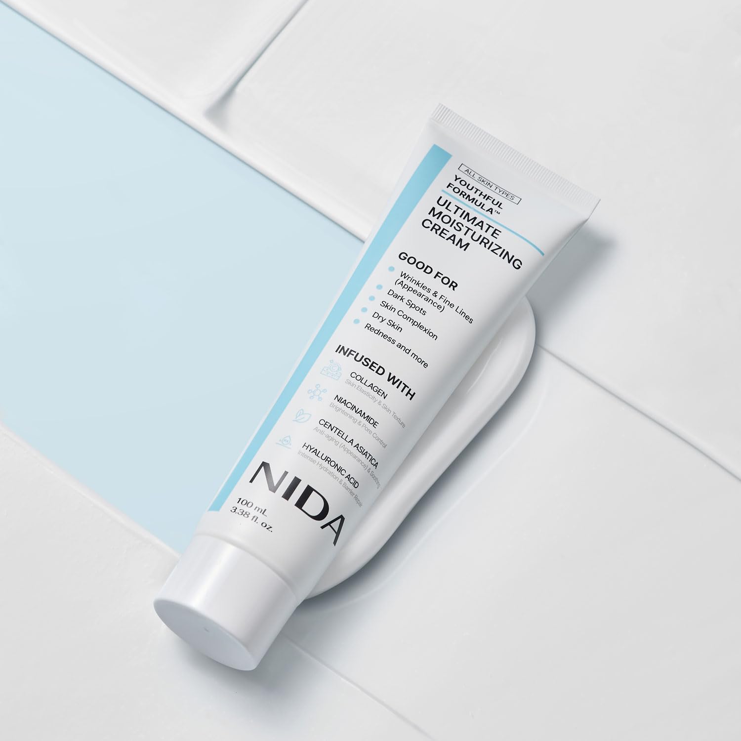 Meesue NIDA Youthful Formula Dry Skin Moisturizer with Hyaluronic Acid, Niacinamide & Collagen