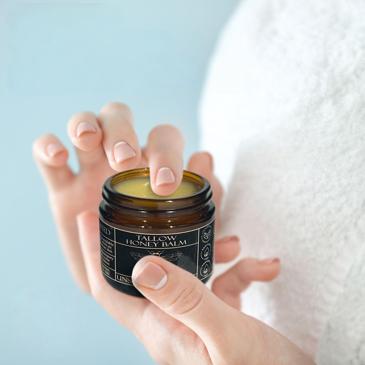 Meesue Tallow Honey Balm with Raw Honey & Olive Oil for Dry Skin