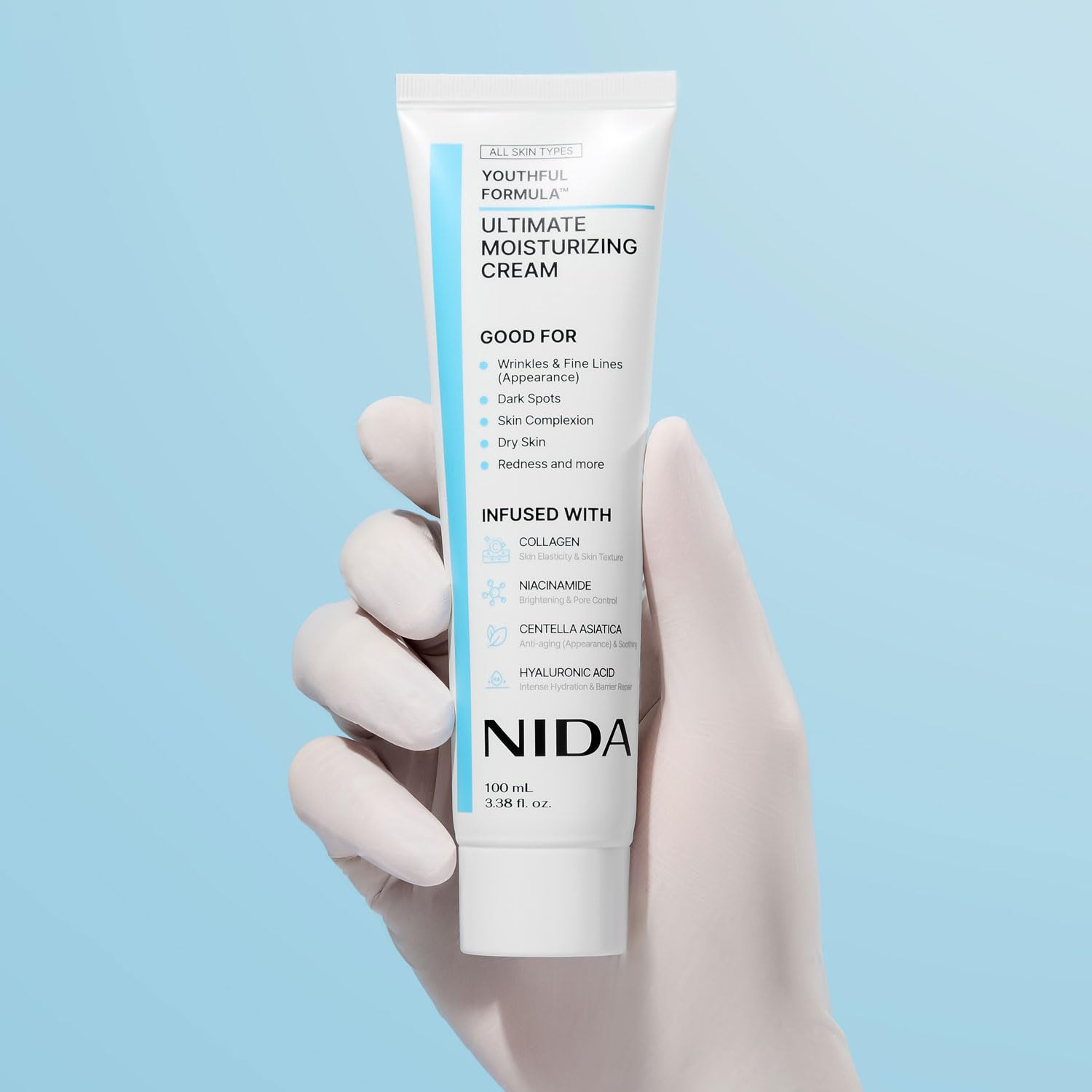 Meesue NIDA Youthful Formula Dry Skin Moisturizer with Hyaluronic Acid, Niacinamide & Collagen