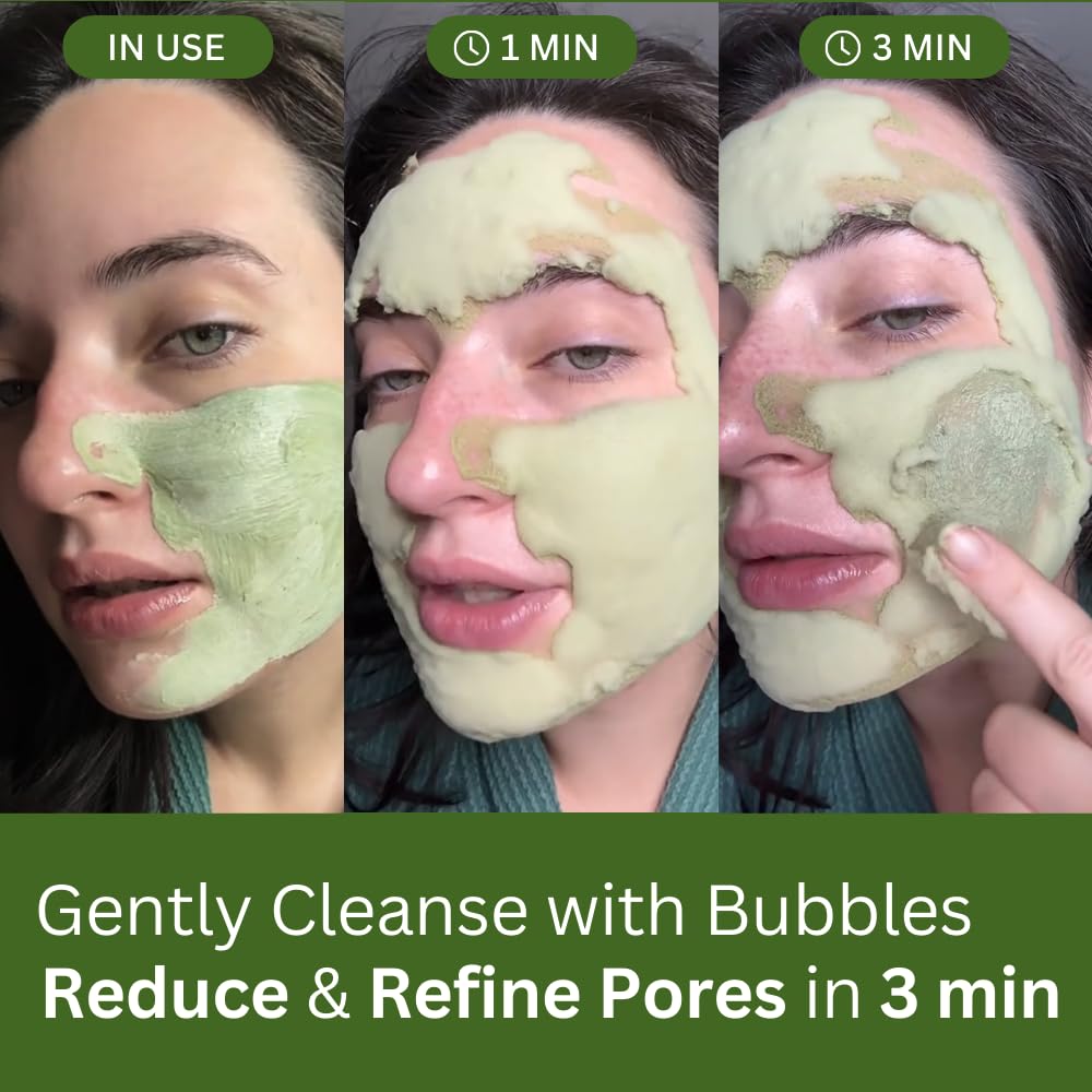 Meesue Holy Basil Bubble Deep Mask with Korean Clay & PHA for Pores, Blackheads & Blemishes