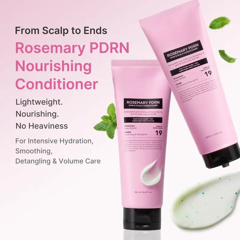 Meesue Rosemary PDRN Hair and Scalp Care Set with Thickening Shampoo, Conditioner and PDRN Stick