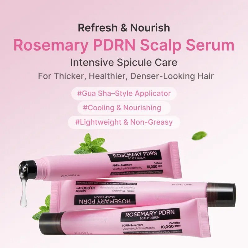 Meesue Rosemary PDRN Hair and Scalp Care Set with Thickening Shampoo, Conditioner and PDRN Stick