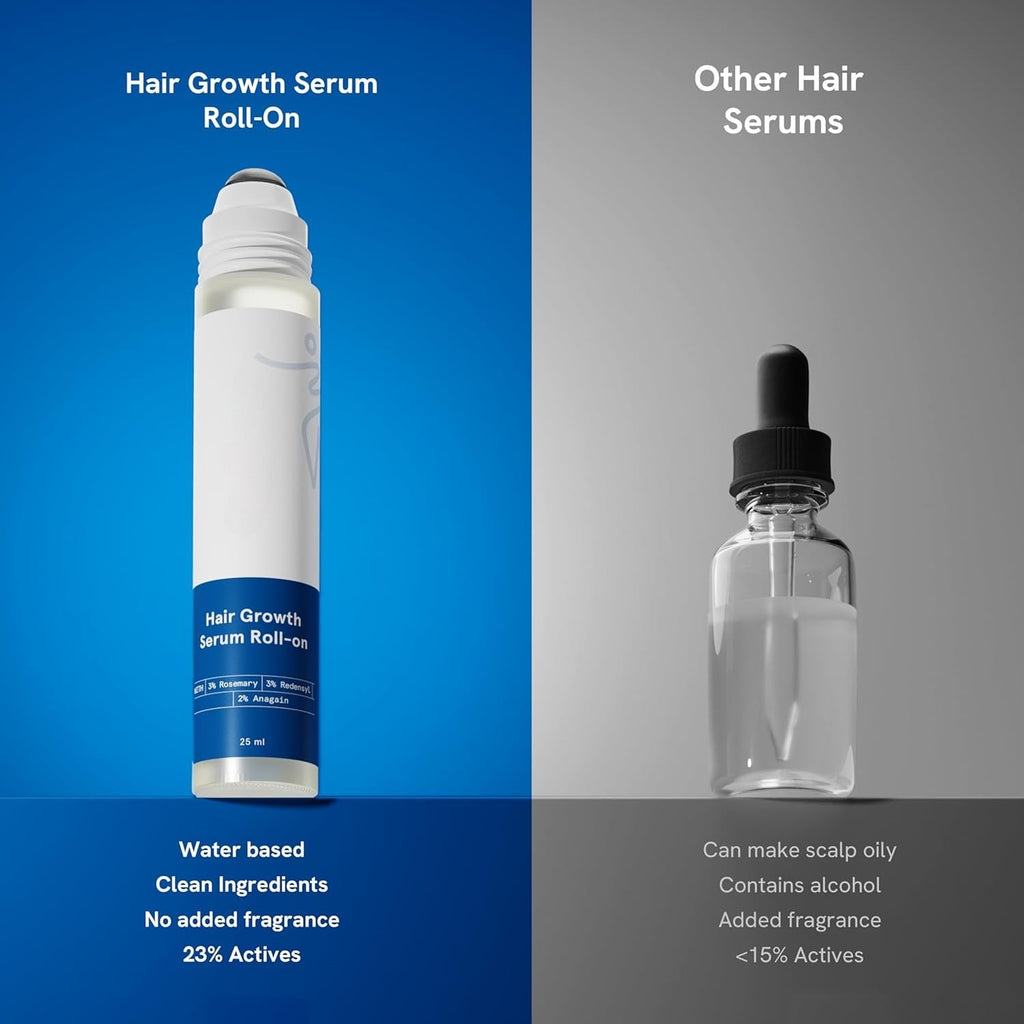 Meesue Hair Growth Serum Roll-On with Rosemary, Redensyl & Peptides
