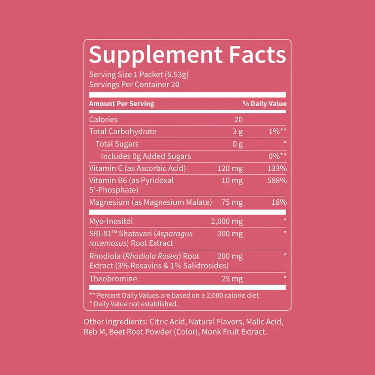 Meesue Balance Hormone Support Drink Mix with Myo-Inositol, Shatavari & Rhodiola