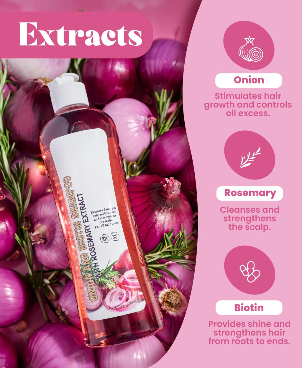 Meesue Onion Biotin & Rosemary Shampoo + Treatment Set for Thicker, Fuller Hair