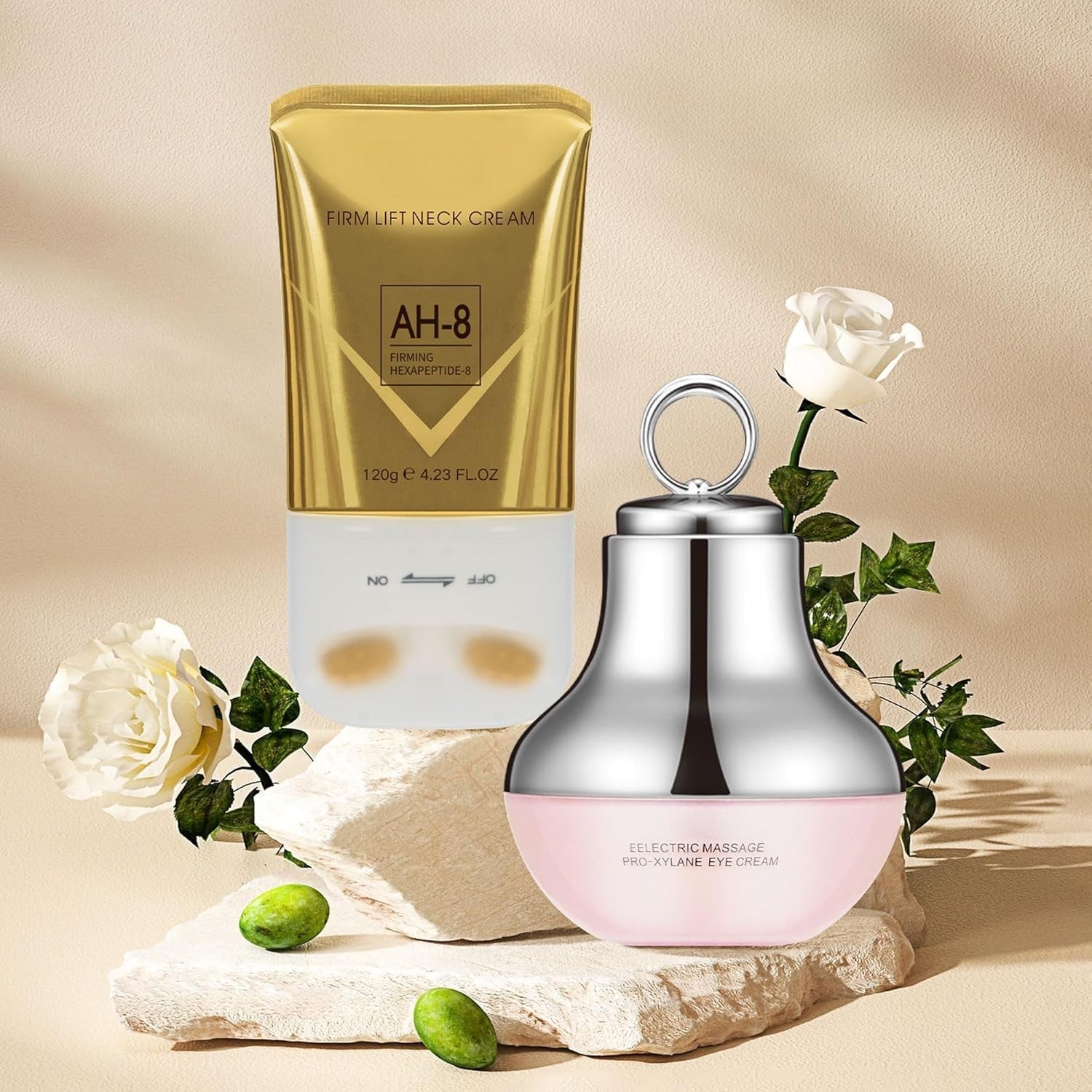 Meesue Firming Neck & Eye Cream Duo with Peptides for Lifting, Fine Lines & Elasticity