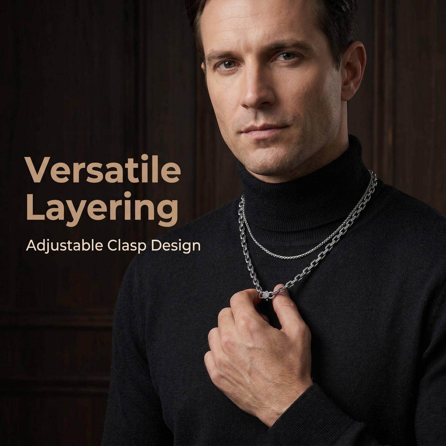 Gravem - Vintage Silver Chain Necklace for Men