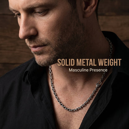 Gravem - Vintage Silver Chain Necklace for Men