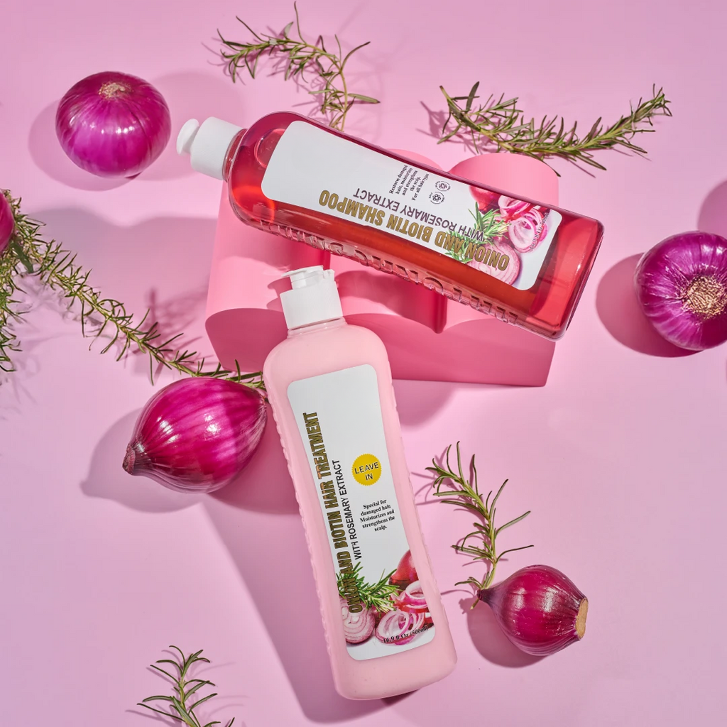 Meesue Onion Biotin & Rosemary Shampoo + Treatment Set for Thicker, Fuller Hair