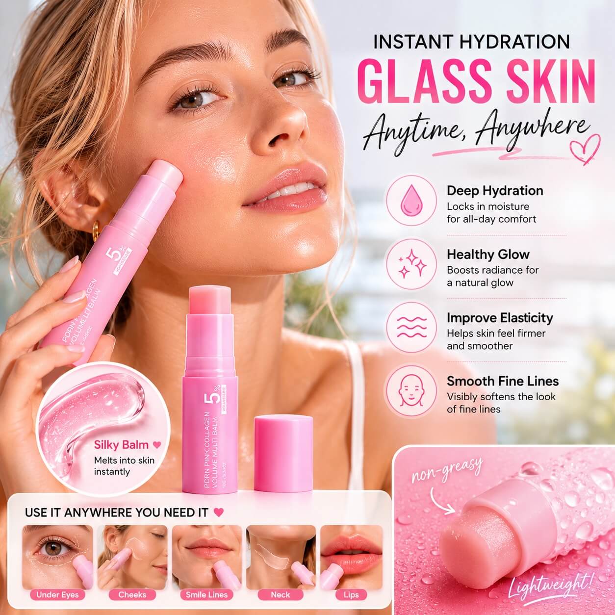 2026 PDRN Pink Collagen Volume Multi Balm Stick
