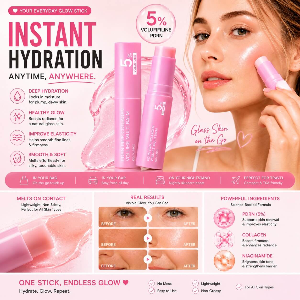 2026 PDRN Pink Collagen Volume Multi Balm Stick