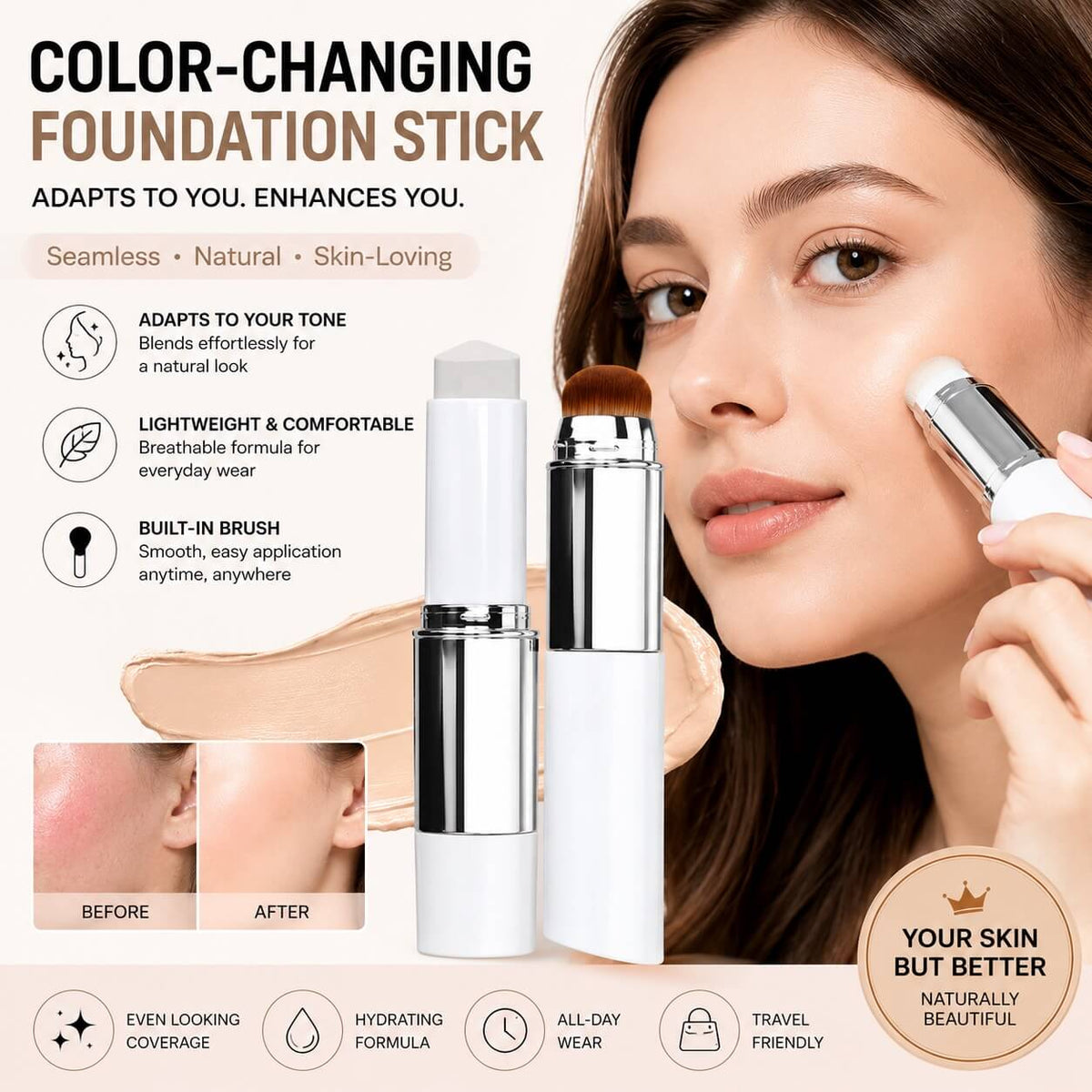 Korean Color-Changing Foundation Stick
