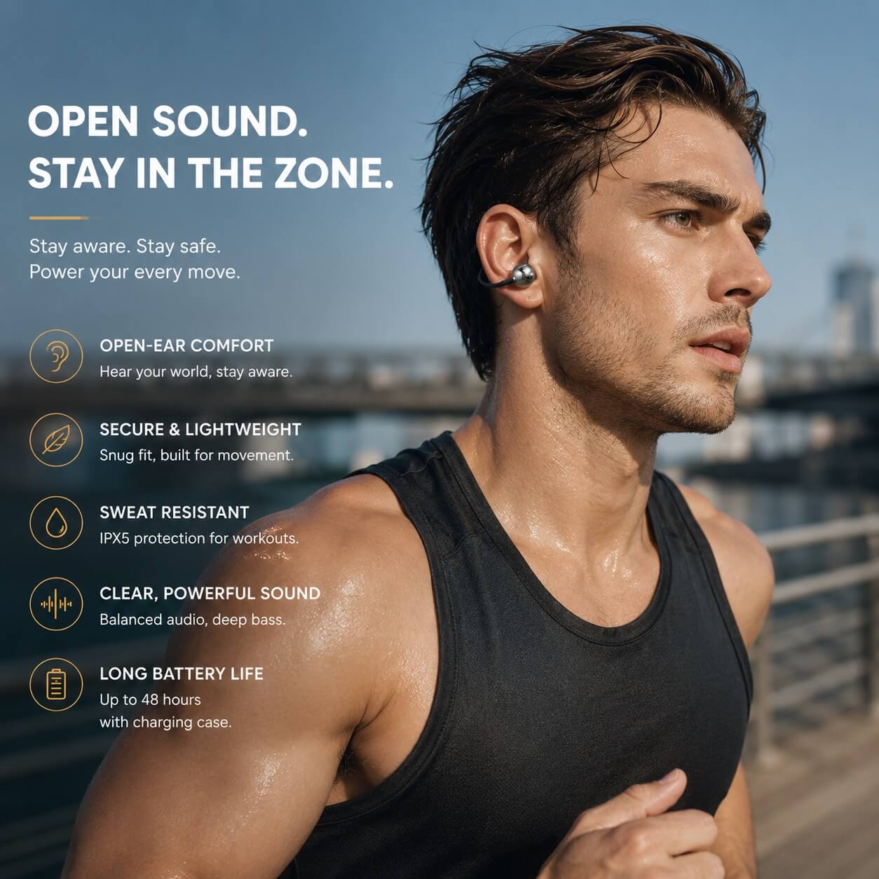 Meesue™ Power Bank & Ear Clip Type & Sleeping Type 3-in-1 Wireless Bluetooth Headphones