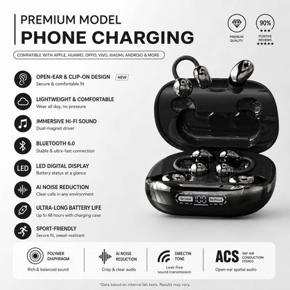 Meesue™ Power Bank & Ear Clip Type & Sleeping Type 3-in-1 Wireless Bluetooth Headphones
