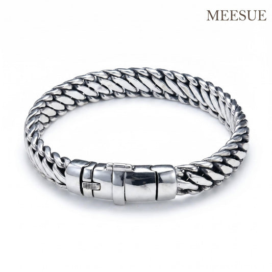 Inner Axis – Triple Braid Silver Bracelet for Men