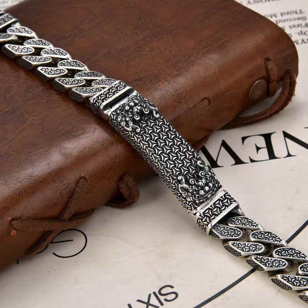 Lunari - Artisan Geometric Silver Bracelet