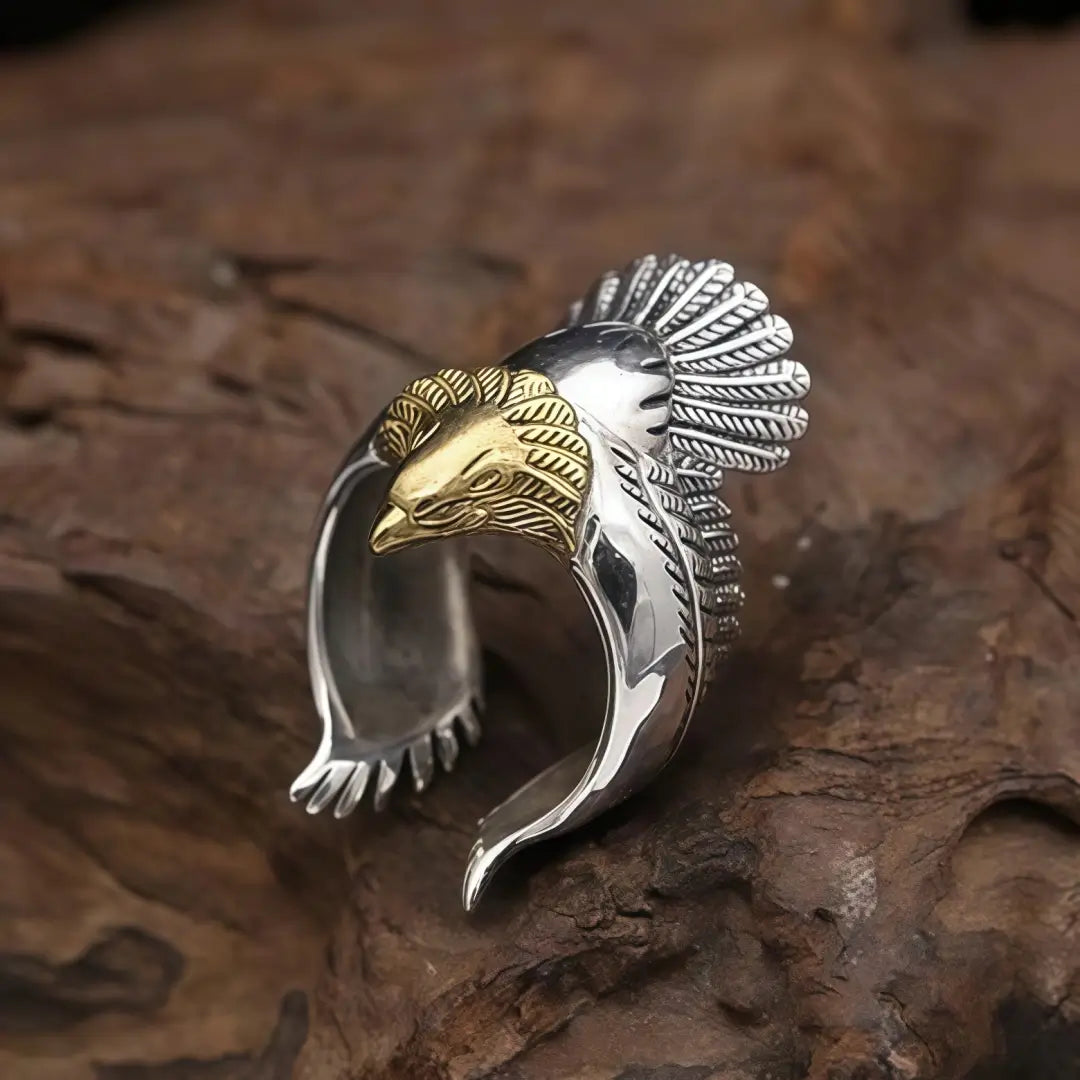 Kaeren - Dual-Tone Eagle Wrap Ring