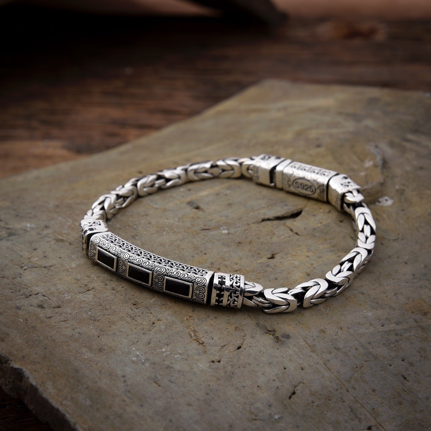 Safara - Peace Seal Silver Bracelet