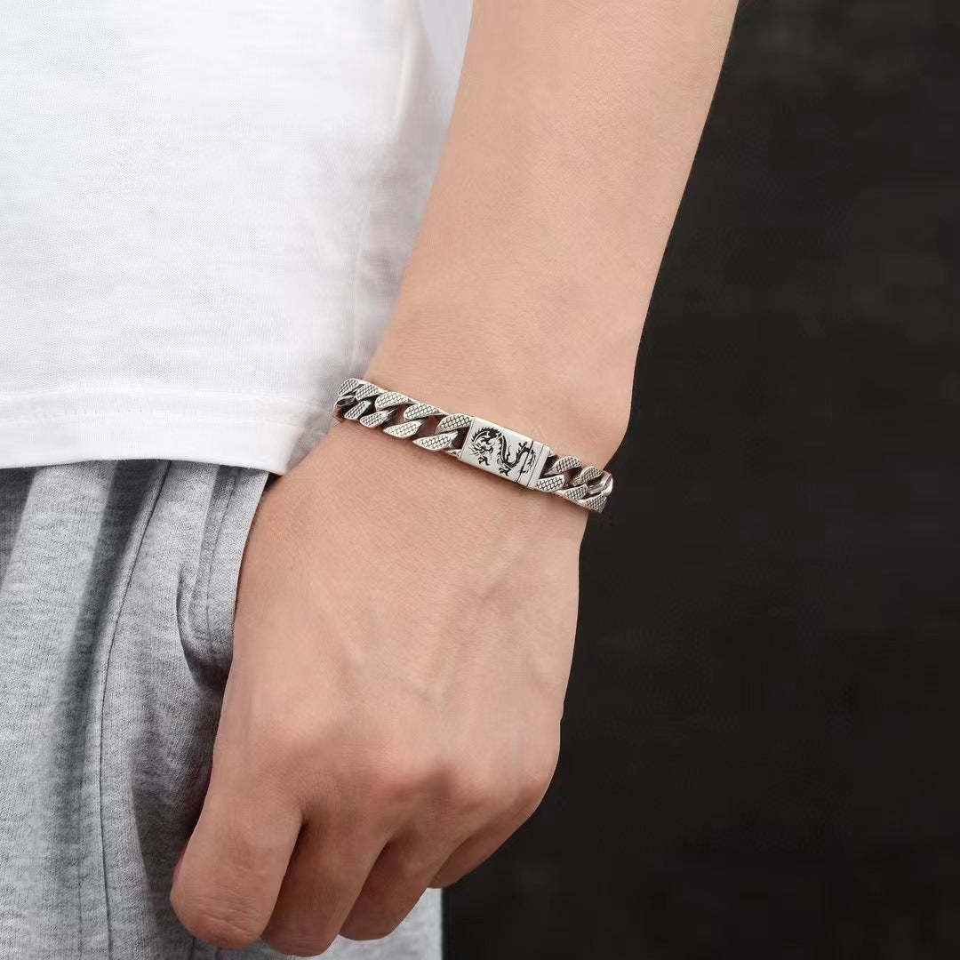 Draknar - Sterling Silver Dragon Bracelet