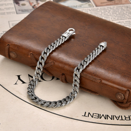 Valroth - Bold Textured Silver Bracelet