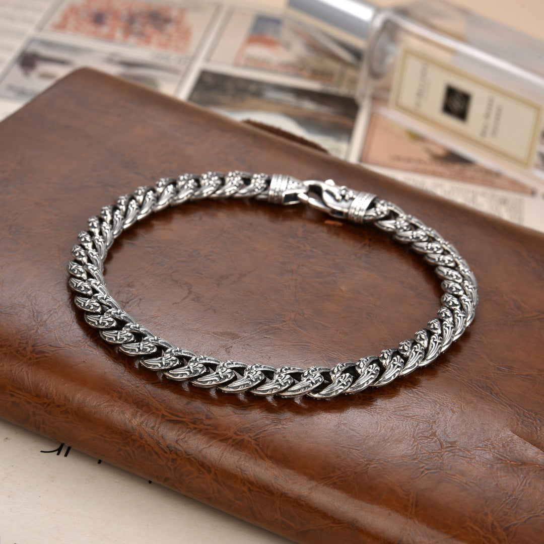 Valroth  -  Bold Textured Silver Bracelet
