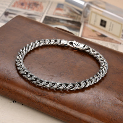 Valroth  -  Bold Textured Silver Bracelet