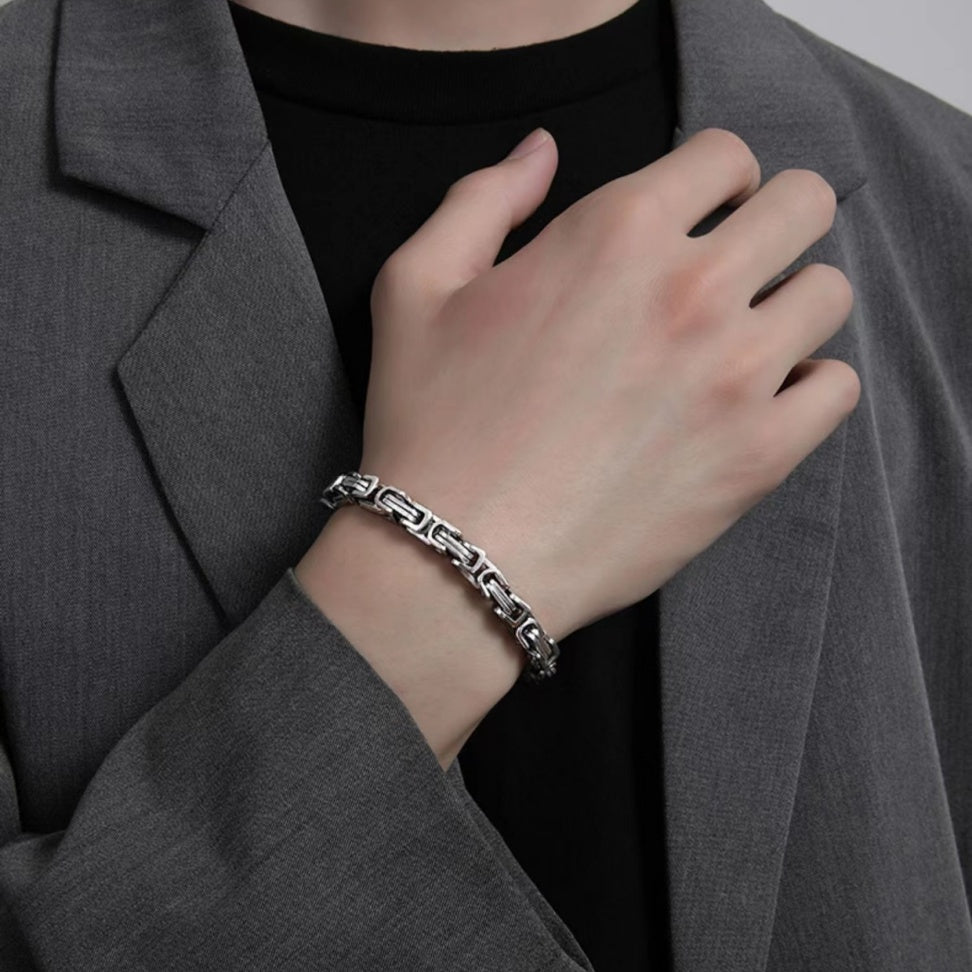 Valryn - Silver Forge | Handcrafted Men's Bracelet