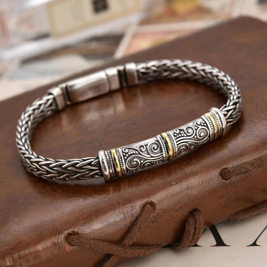 Vaynor - Woven Regal Silver Bracelet
