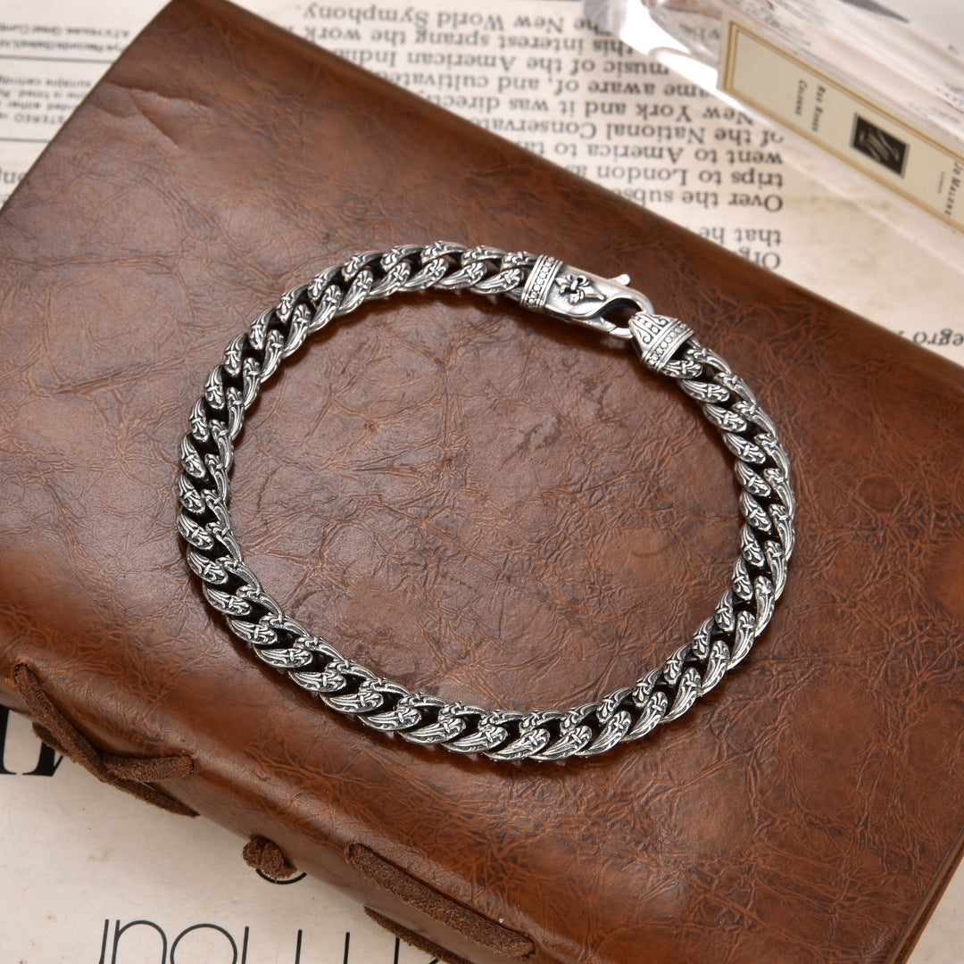 Valroth  -  Bold Textured Silver Bracelet