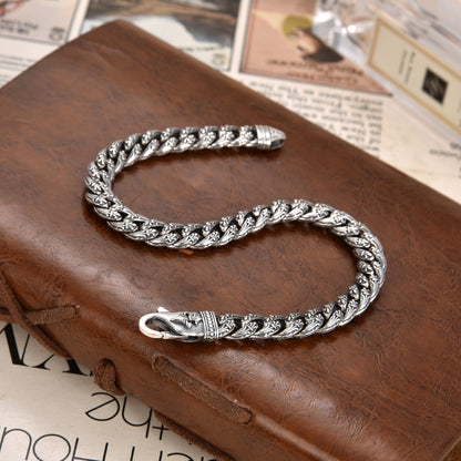 Valroth  -  Bold Textured Silver Bracelet