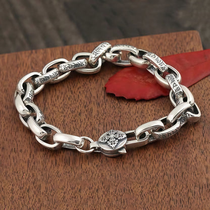 Nirvalin - Lion Crest Silver Bracelet